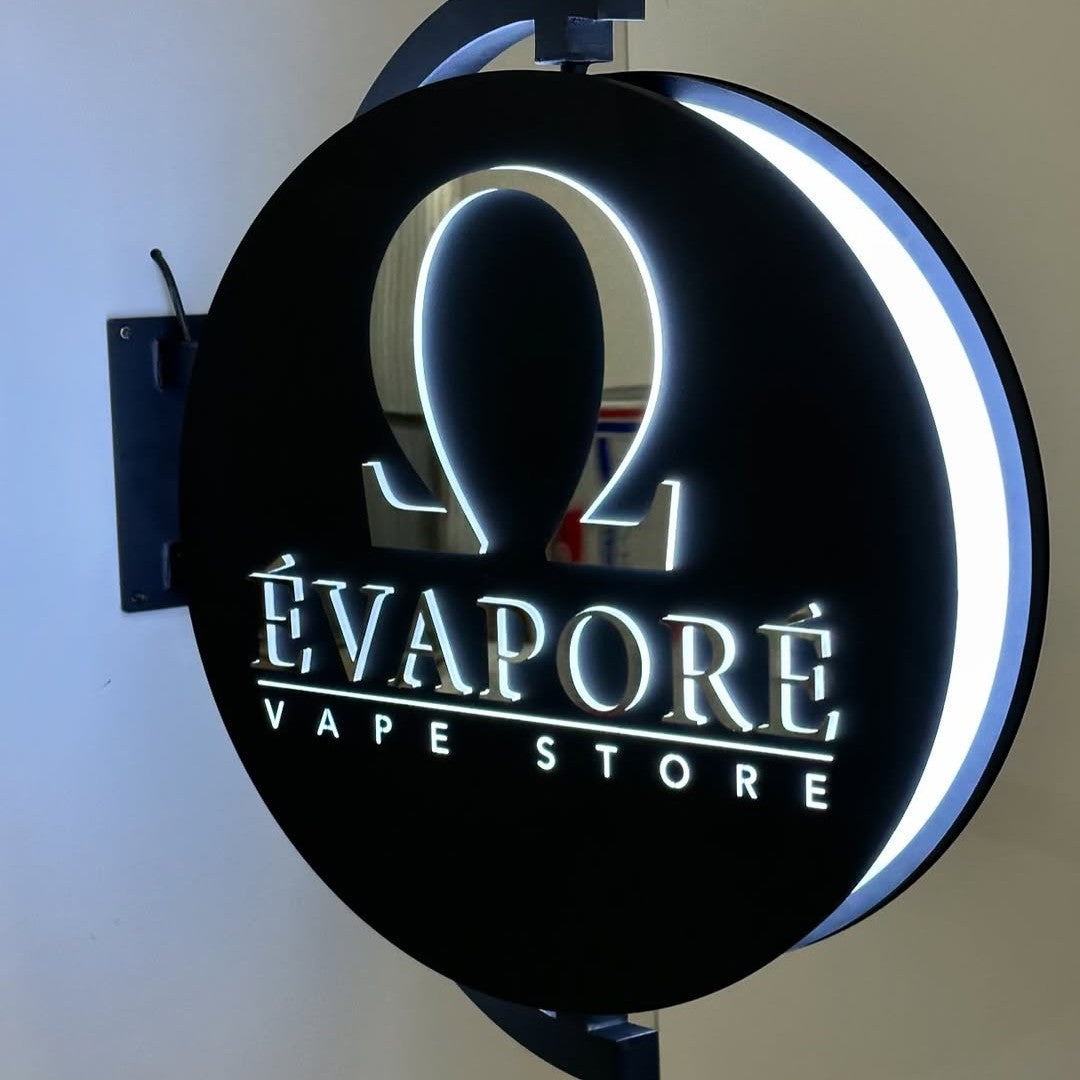 Silver Steel Rotating LED Shop Sign – Rotating Round Flange Board Pakistan