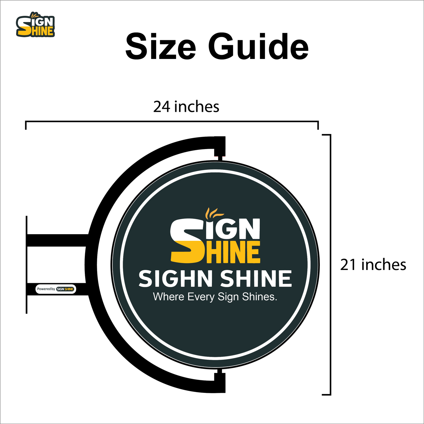 Silver Steel Rotating LED Shop Sign – Rotating Round Flange Board Pakistan