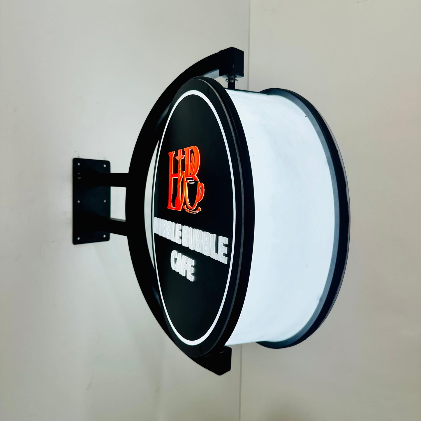 3D Rotating LED Flange Sign Board – Backlit Acrylic Flange for Shops in Pakistan