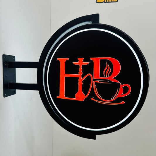 3D Rotating LED Flange Sign Board – Backlit Acrylic Flange for Shops in Pakistan