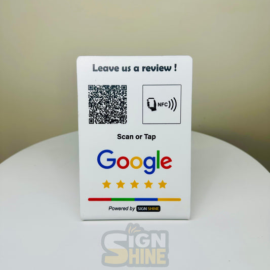 Tap & Scan Stand – NFC + QR Combo Perfect for modern counters—tap or scan your way to connect