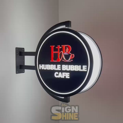 3D Rotating LED Flange Sign Board – Backlit Acrylic Flange for Shops in Pakistan