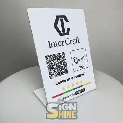 Tap & Scan Stand – NFC + QR Combo with Logo Customisation  Perfect for modern counters—tap or scan your way to connect