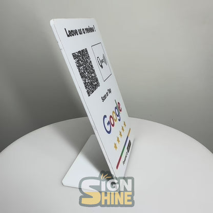 Tap & Scan Stand – NFC + QR Combo Perfect for modern counters—tap or scan your way to connect
